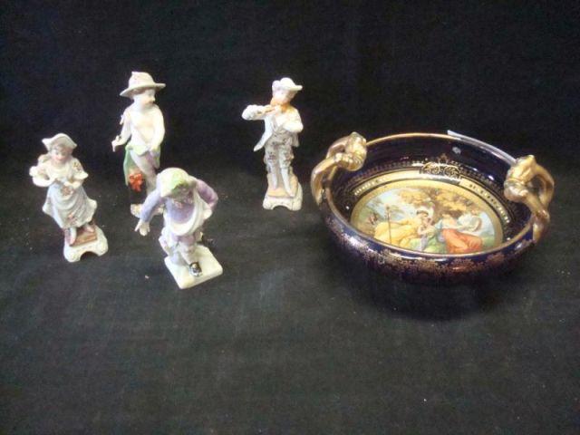 Appraisal: Lot of Assorted Porcelains figurines and a Vienna bowl From