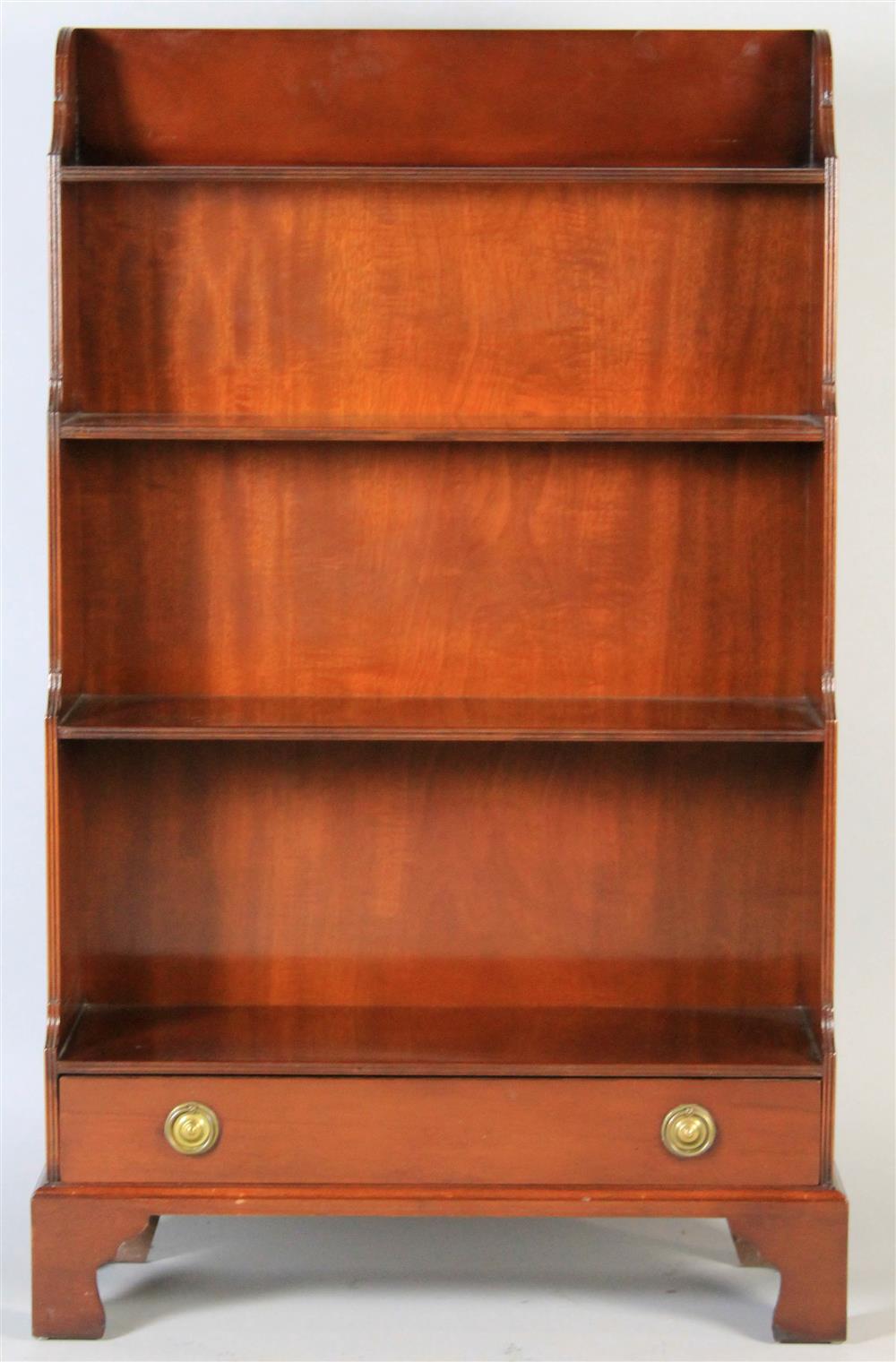 Appraisal: GEORGE III STYLE MAHOGANY SMALL BOOKCASE WOOD AND HOGAN with