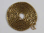 Appraisal: A carat gold box link necklace chain cm long gms