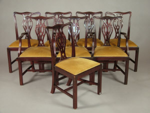 Appraisal: A set of eight mahogany Georgian style dining chairs mid