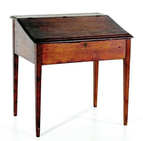 Appraisal: Pine schoolmaster's desk th century rectangular molded and hinged slantfront