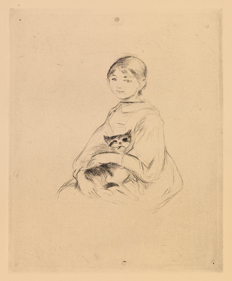 Appraisal: BERTHE MORISOT La Fillette au Chat Drypoint circa x mm