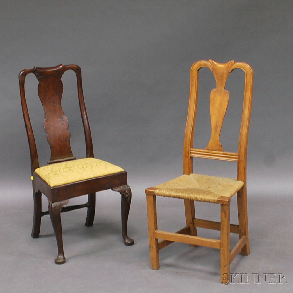 Appraisal: Two Queen Anne Side Chairs th century a country maple