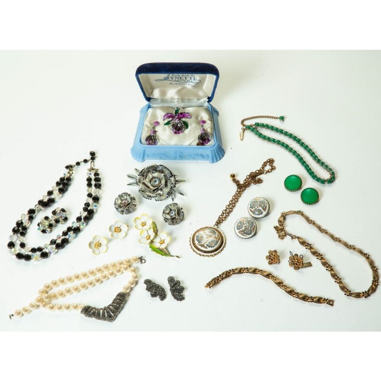 Appraisal: American W Germany mid-century Sets include Trifari necklace earrings and