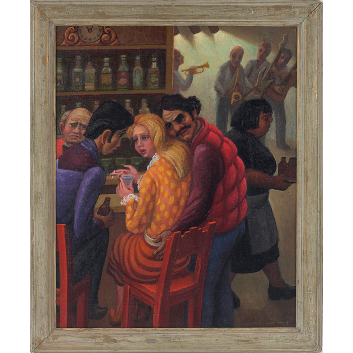 Appraisal: Eli Levin American b ''Bar Scene '' - oil on