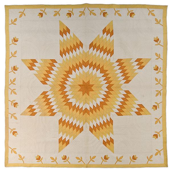 Appraisal: STAR OF BETHLEHEM QUILT American ca - cotton in colors