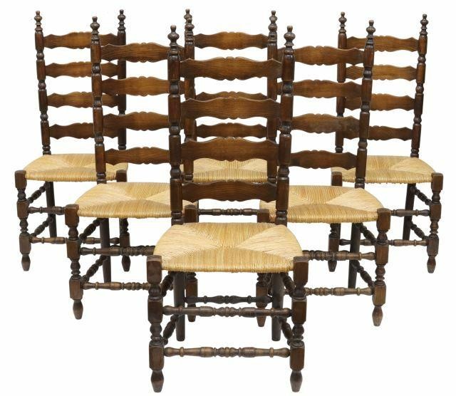 Appraisal: lot of French Provincial dining chairs early th c having