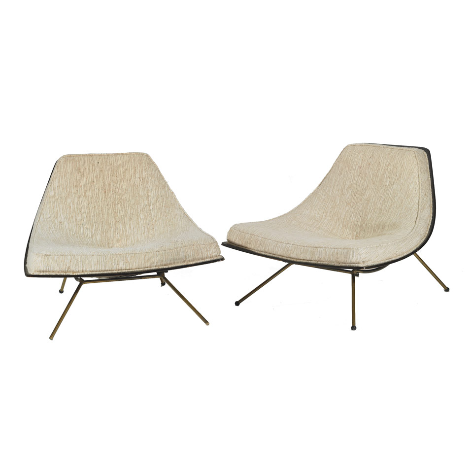 Appraisal: Pair of A J Donahue - Lounge Chairs c Height