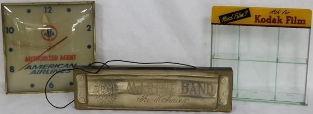 Appraisal: LOT OF ADVERTISING ITEMS TO INCLUDE AMERICANAIRLINES CLOCK X M