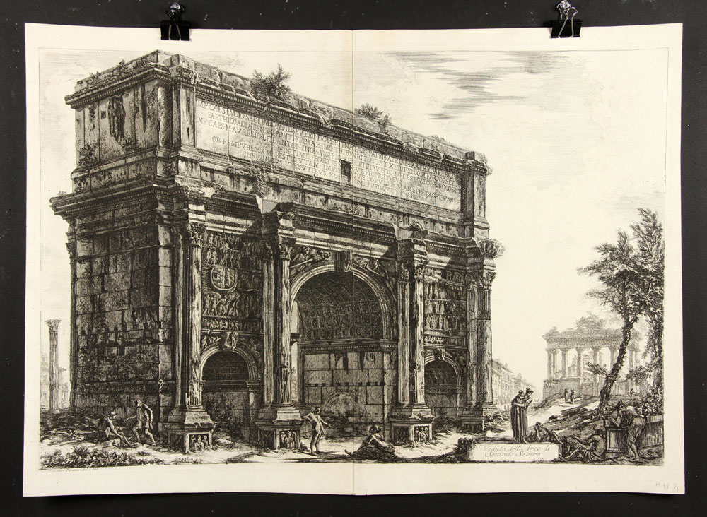 Appraisal: - Piranesi Veduta dell'Arco di Settimio Severo Etching Giovanni Battista