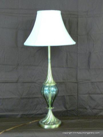 Appraisal: Brass Glass Table Torche Lamp - in very good working