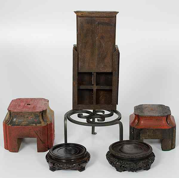 Appraisal: Collection of Asian Stands Asian An assembled group of eight