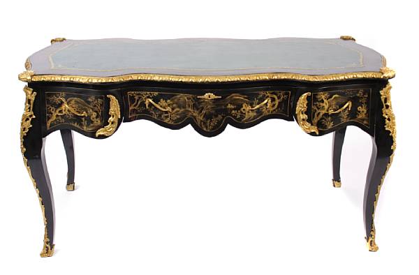 Appraisal: A Louis XV style chinoiserie decorated desk height in width