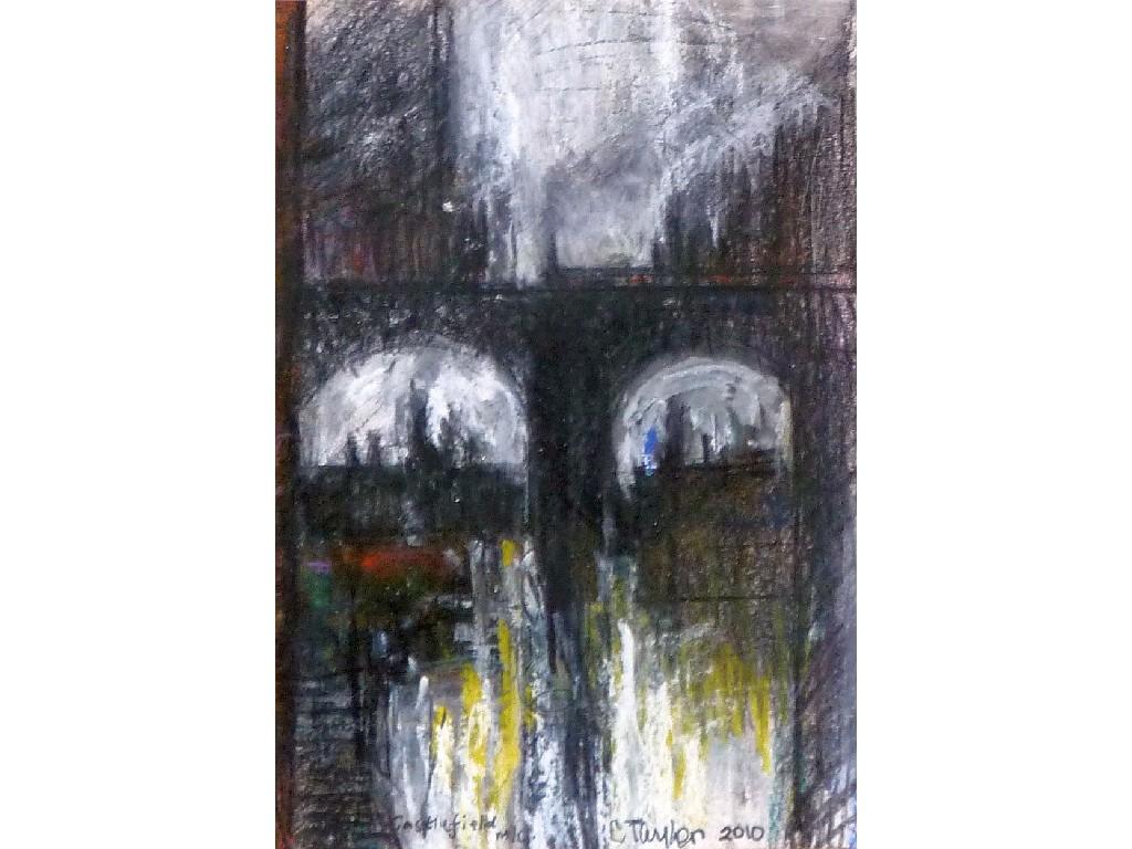 Appraisal: C R TAYLOR twentieth century MIXED MEDIA'Castlefield Manchester' signed titled