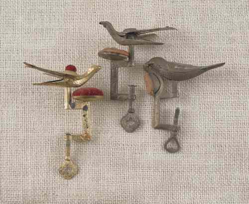 Appraisal: Three Victorian sewing birds late th c