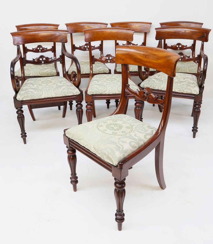 Appraisal: Set of Eight English Mahogany Dining Chairs circa Set of