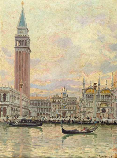 Appraisal: BRANCACCIO CARLO Naples - St Mark's Square Oil on canvas