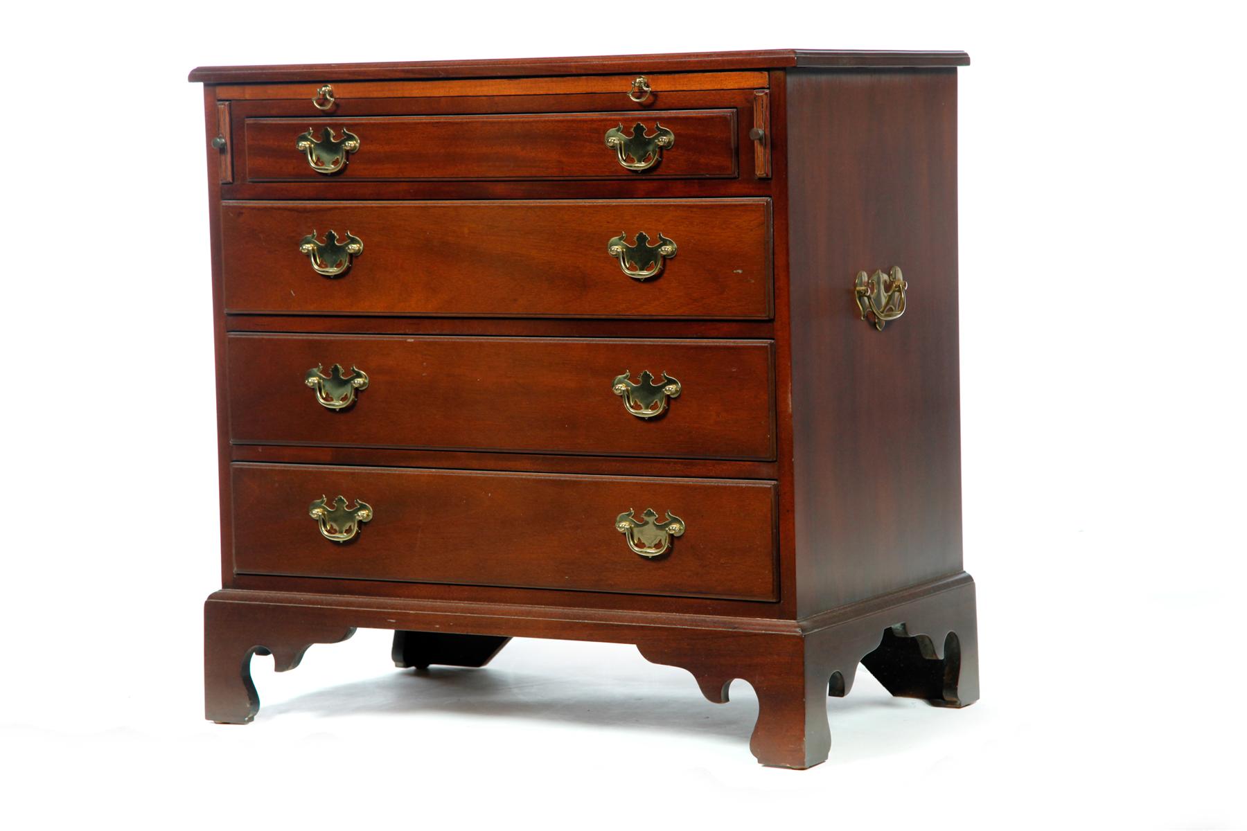 Appraisal: CHIPPENDALE-STYLE DRESSING CHEST Marked for Kittinger Buffalo New York mahogany