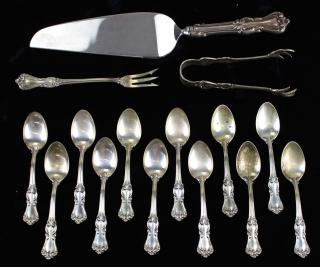 Appraisal: Reed Barton Marlborough pattern No Includes demitasse spoons sugar tongs