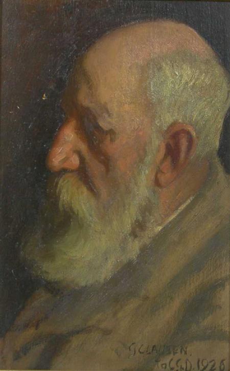 Appraisal: SIR GEORGE CLAUSEN BRITISH - HEAD AND SHOULDER PORTRAIT OF