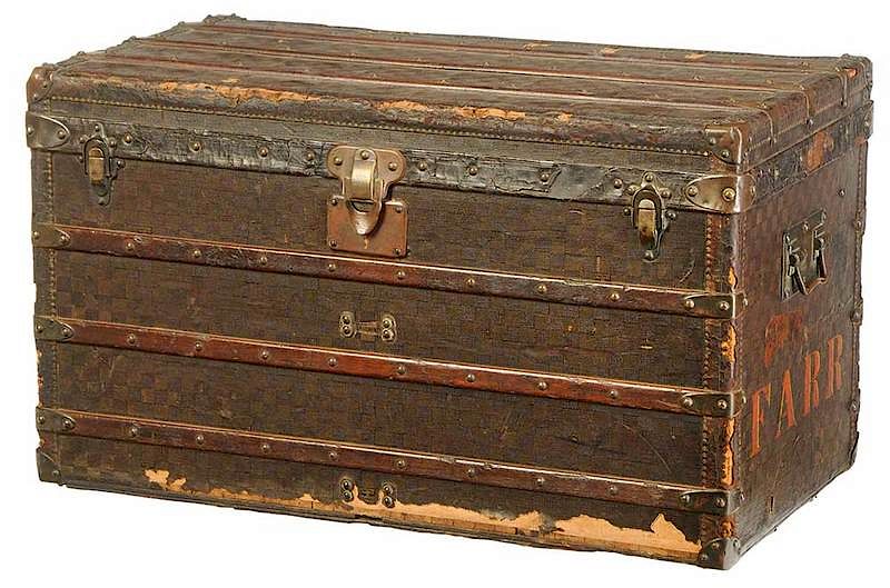 Appraisal: Louis Vuitton Steamer Trunk French early th century Damier pattern