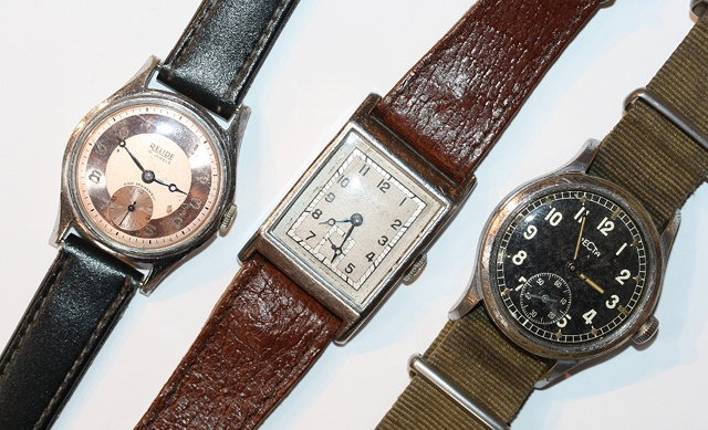 Appraisal: A RECTA GERMAN MILITARY WRIST WATCH with black dial Arabic