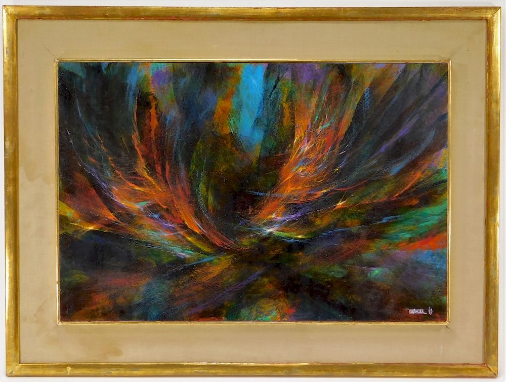 Appraisal: Leonardo Nierman Abstract Expressionist Painting Leonardo Nierman New York Mexico