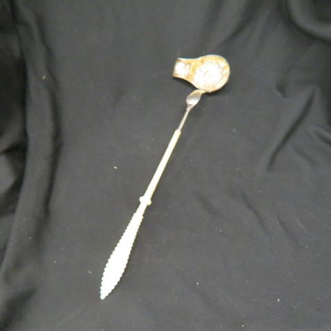 Appraisal: European Silver Ivory Punch Ladle carved feather style handle early