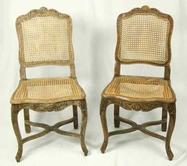 Appraisal: Six carved beech single chairs with cane seats and backs