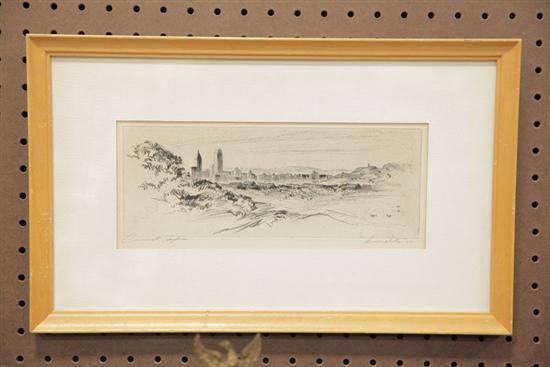 Appraisal: CINCINNATI OHIO SKYLINE ETCHING American th century Signed and titled