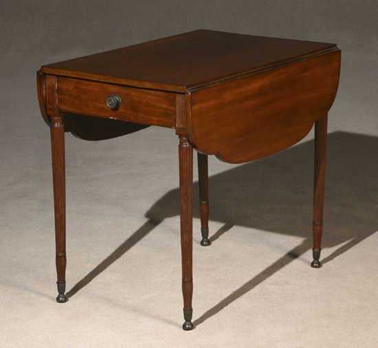 Appraisal: Federal Inlaid Mahogany Pembroke Table New York Circa Having shaped