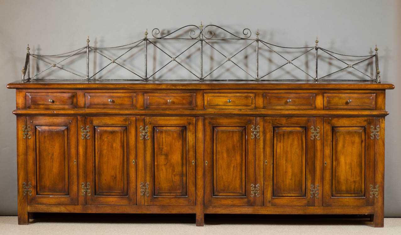 Appraisal: LONG MAHOGANY CONSOLE CABINET attributed to the Theodore Alexander Furniture