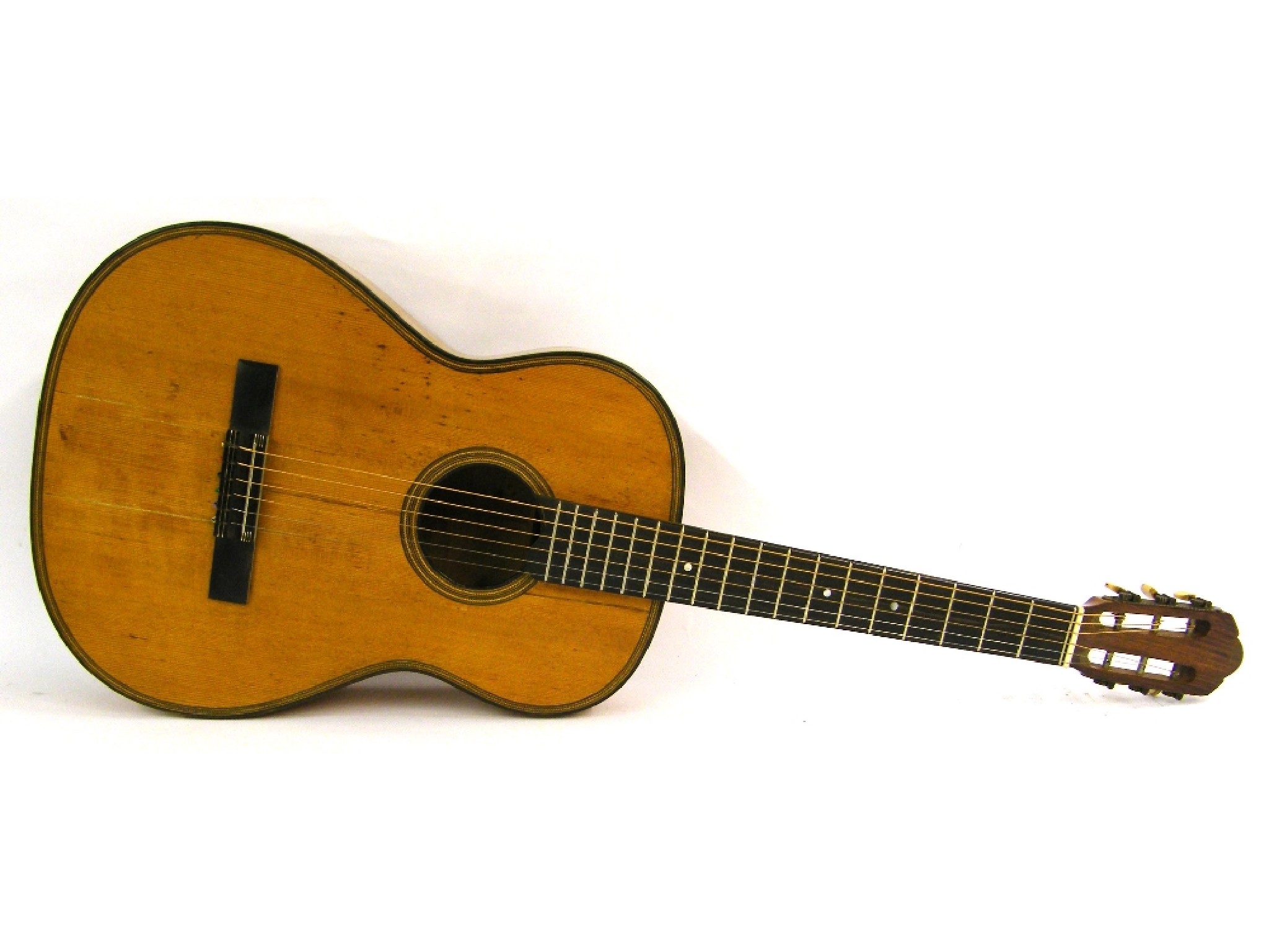 Appraisal: Interesting acoustic guitar probably German with maple back and sides