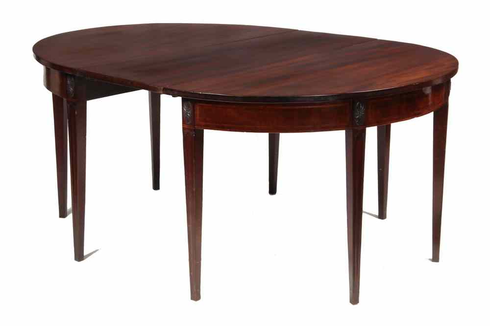 Appraisal: DINING TABLE - Period Hepplewhite Mahogany Two-Part Round Dining Table