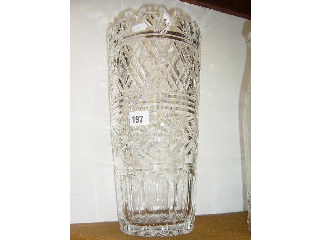 Appraisal: A substantial Waterford Crystal cut glass vase of flared cylindrical