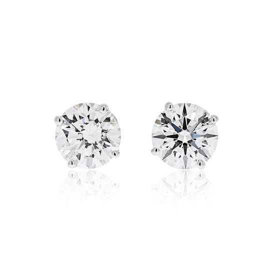 Appraisal: CTTW ROUND DIAMOND STUD EARRINGS F-H SI CTTW ROUND DIAMOND