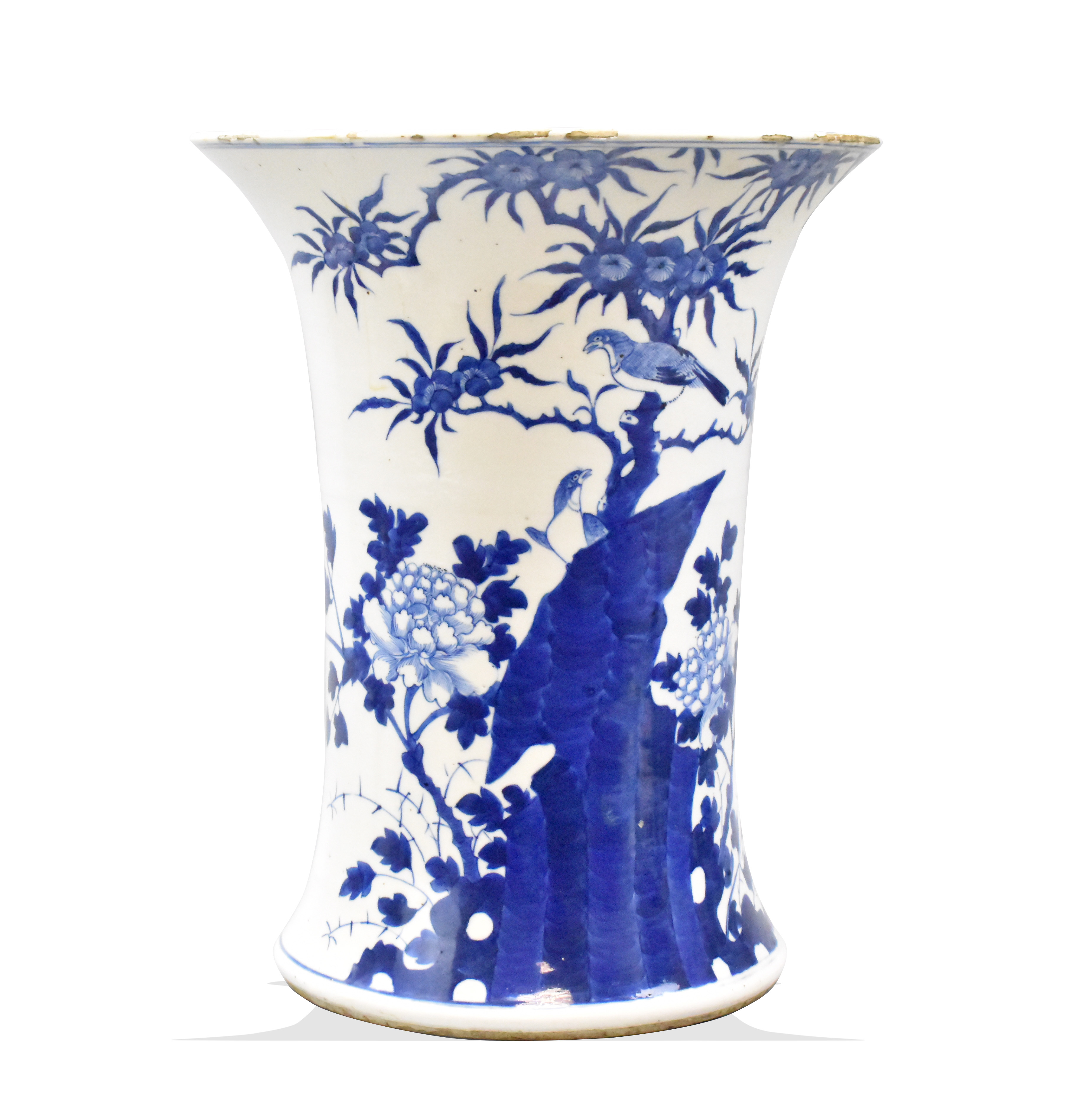 Appraisal: A large Chinese blue and white Gu vase dating from