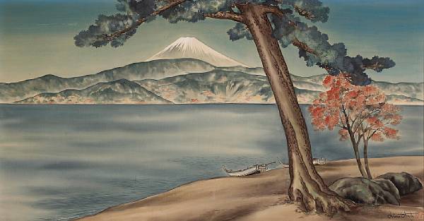 Appraisal: Chiura Obata - Mt Fuji Ink and color on silk