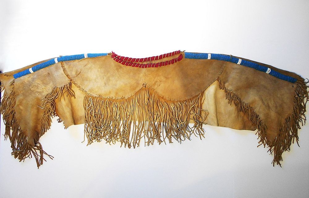 Appraisal: Cheyenne Beaded Hide Dance Yoke Collar The lot features an