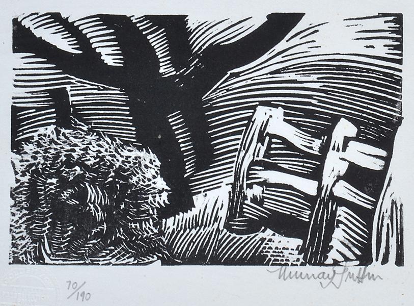 Appraisal: MURRAY GRIFFIN - The Gate linocut ed x cm