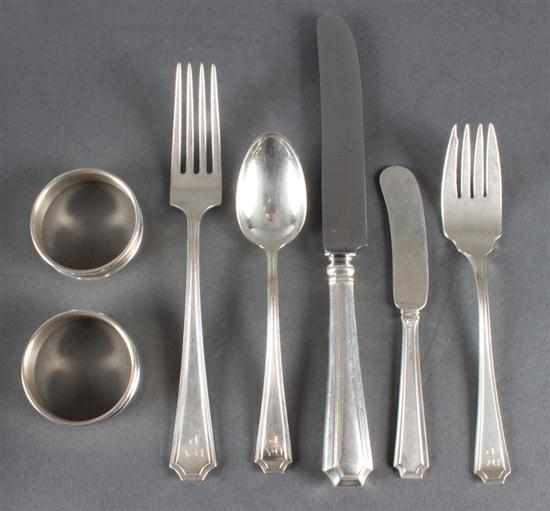 Appraisal: American sterling silver assembled -piece partial flatware set in the