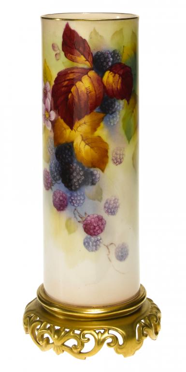 Appraisal: A ROYAL WORCESTER SLEEVE VASE painted by K Blake signed