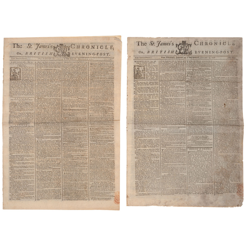 Appraisal: REVOLUTIONARY WAR American Revolution reported in British newspapers - comprising