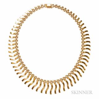 Appraisal: kt Gold Fringe Necklace dwt lg in Estimate - The