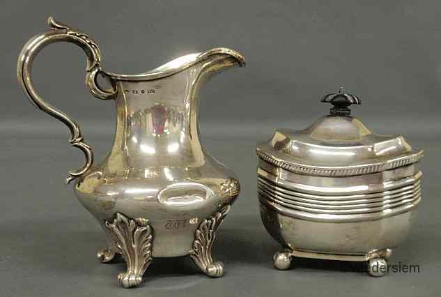 Appraisal: English silver creamer ''h hallmarked and monogrammed TTL'' and an