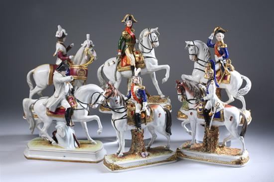 Appraisal: SIX SCHEIBE-ALSBACH PORCELAIN FIGURAL GROUPS first half th century Modelled