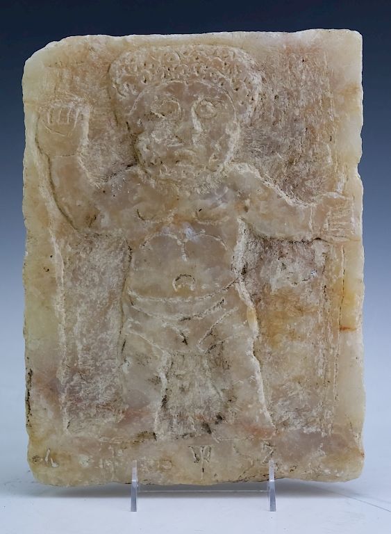 Appraisal: RARE Tribal Peruvian Carved Figural Stone Statue Carved stone relief