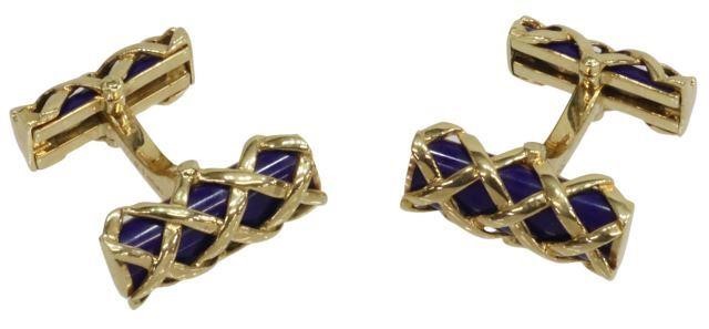 Appraisal: pair Tiffany Company kt yellow gold cufflinks each having yellow