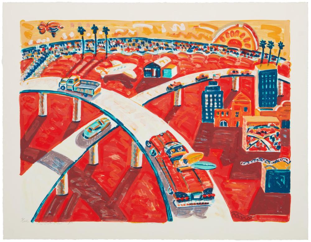 Appraisal: Frank Romero b American Crossroads School Screenprint in colors on