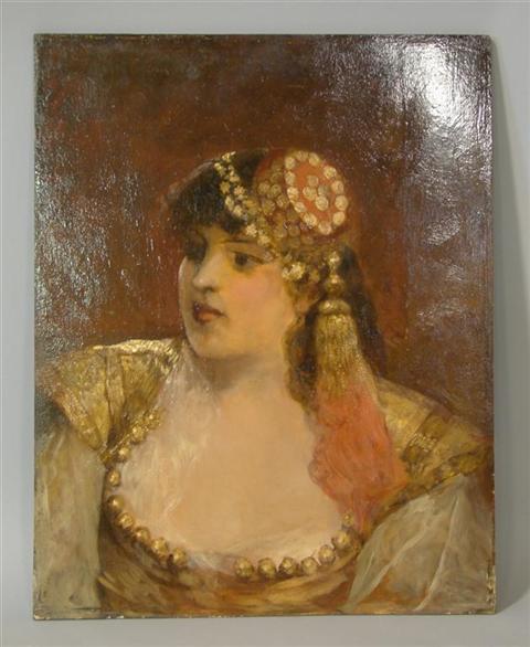 Appraisal: BENJAMIN CONSTANT FRENCH - THE FORTUNE TELLER Oil on panel